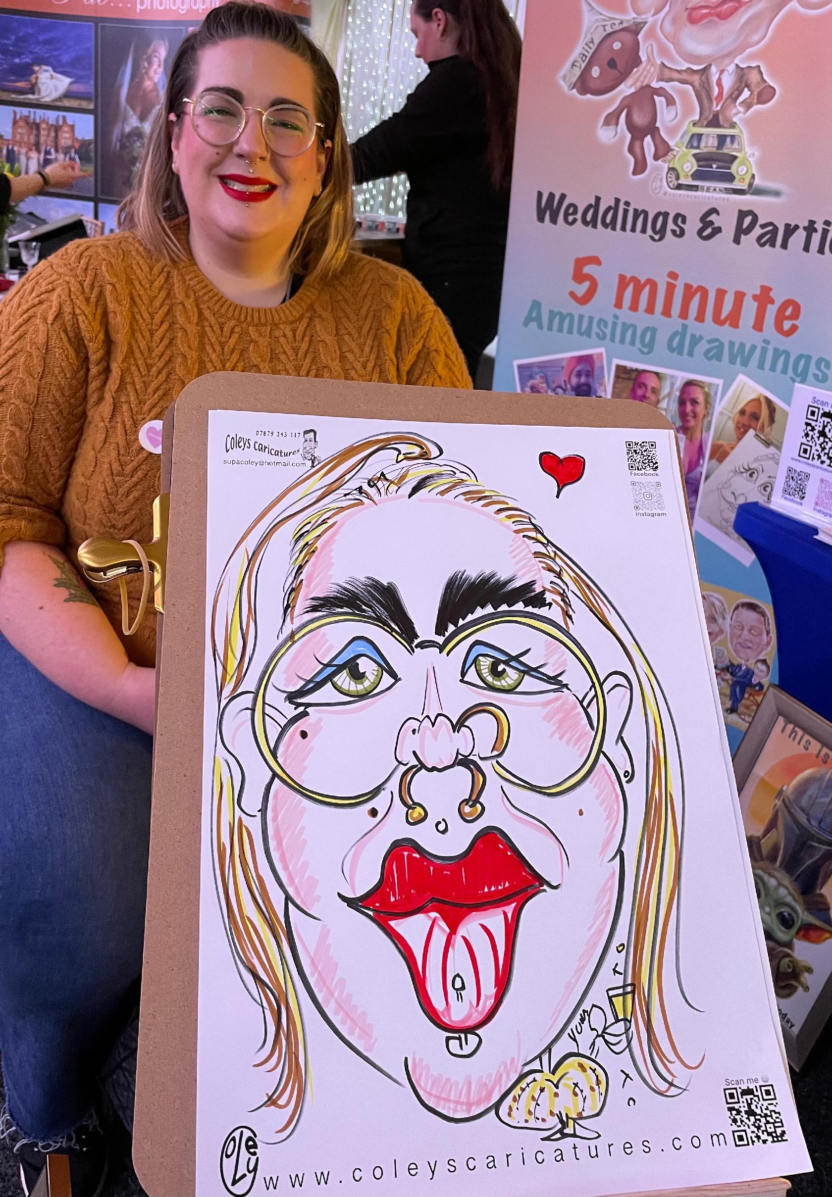 Quick caricatures of wedding guests 